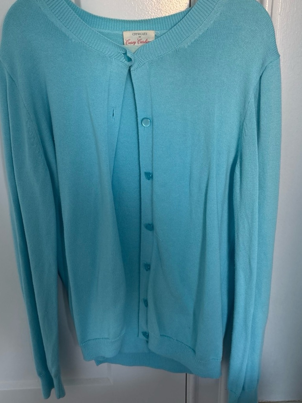 Girls Crewcuts Sky Blue Button-Front Cardigan